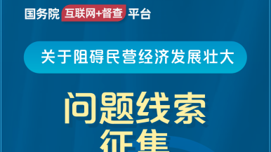 美女抠逼污视频软件免费国务院“互联网+督查”平台公开征集阻碍民营经济发展壮大问题线索